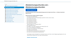 Desktop Screenshot of abstammungsurkunde.com